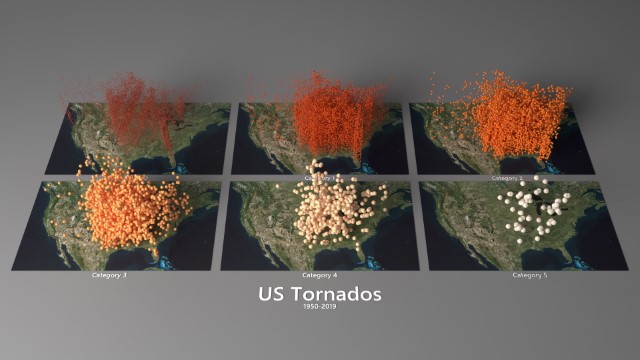 US Tornados 1950-2019
